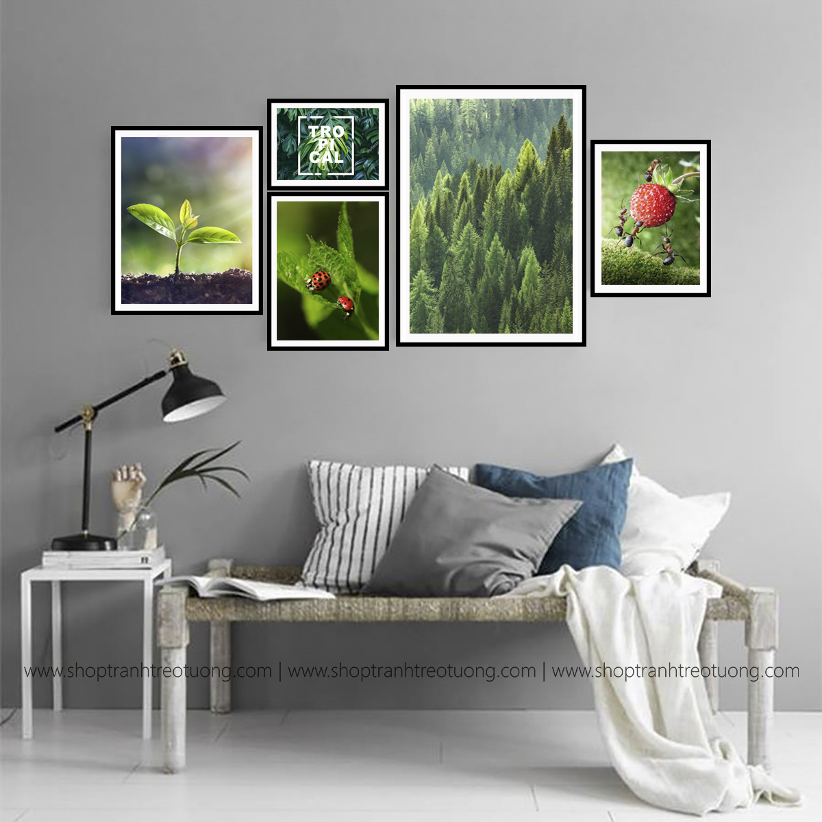 Tranh decor: Lá xanh 