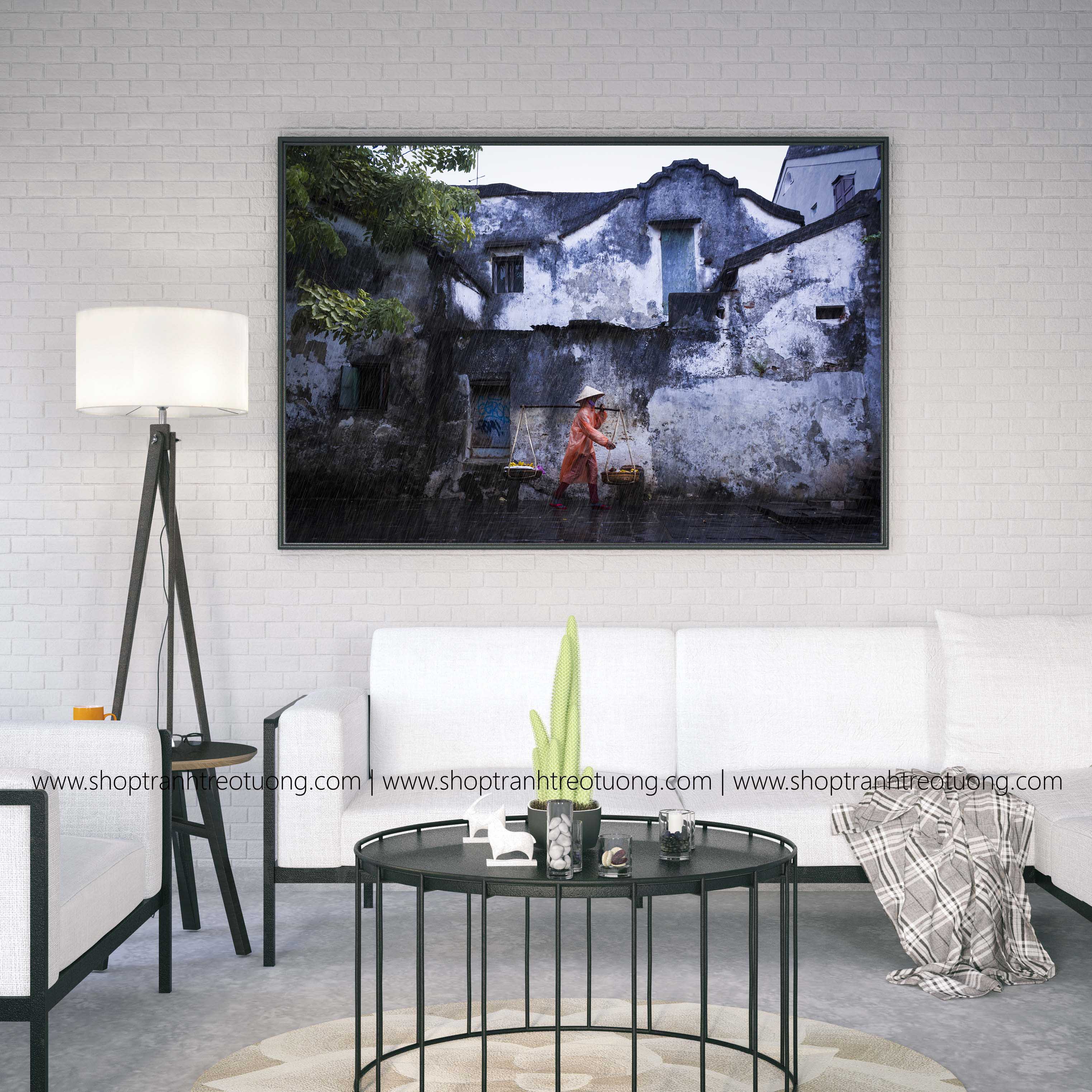 Tranh: Chạy mưa